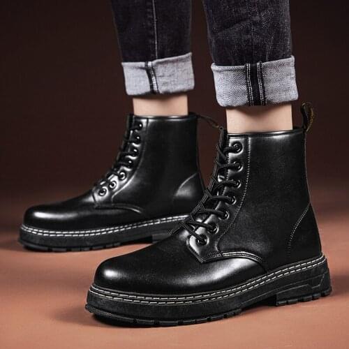 Men Boots Casual Shoes Men Martins Boots Waterproof Leather Shoes Ankle Boot Male Booties Motorcycle Coturno Botas Hombre