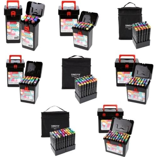 12/24/30/36/40/48/60 Colors Dual Tip Art Marker Pens Set Fine Liner Watercolor Oily Drawing Painting Brush Highlighters