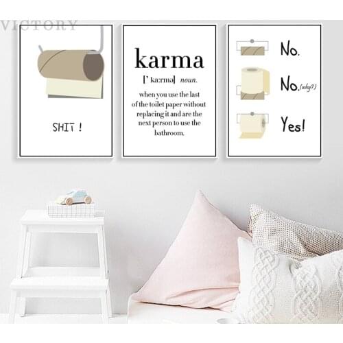 Toilet Wall Decor Canvas Poster Toilet Paper Funny Shit Quote Canvas Picture Washroom Wall Art Painting for Bathroom Home Decor