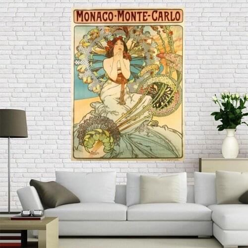 Custom Art Alphonse Mucha Poster Wall For Living Room Art Poster Decoration Canvas Fabric Cloth Art No Frame Morden Print Wall
