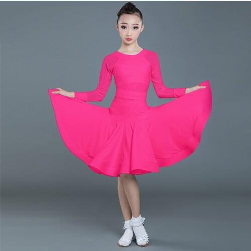 New Latin Dance Dress For Girls Child Salsa Tango Ballroom Dancing Dress Competition Costume Kids Practice Dance Clothes SL2328
