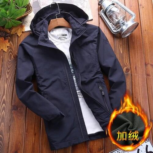2019 New arrival winter warm thick fleece men jacket coat hooded outwear long sleeves embroidery zipper outfit plus size M-XXXXL