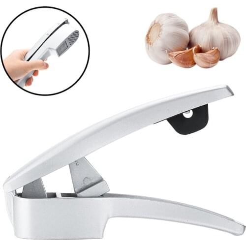 New 2in1 Stainless Steel Garlic Slice & Press Crusher Squeezer Masher Handheld Scallion Ginger Garlic Press Cutter Tools Durable