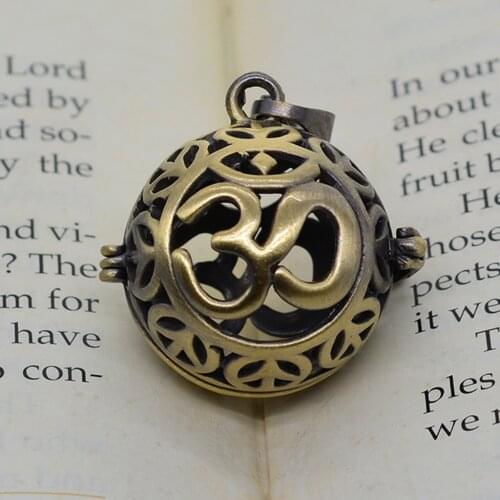 Om Yoga Blank Pearl Beads Cage Pendant Charms Memory Locket Pendants Settings for DIY Necklace Bracelet Earrings Jewelry Making