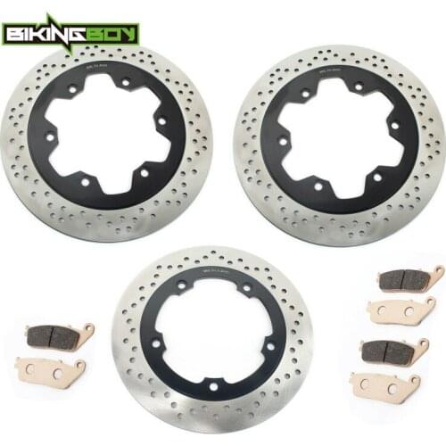 BIKINGBOY Front Rear Brake Discs Disks Rotors Pads For Triumph Thunderbird Sport 885 98 99 00 01 02 03 Tiger 955 01 02 03 04 Set