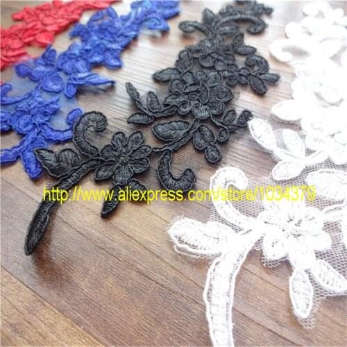 10Pcs 4Colors Wedding Headband Hair Accessories Venise Lace Beautiful Flower Floral Motif Appliques 9X 27cm BD0231
