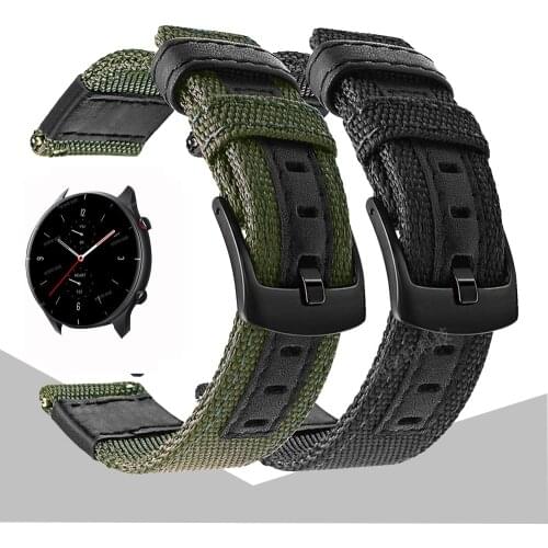 22mm Nylon Strap for Huami Amazfit GTR 2E GTR2 47mm Stratos 2 2S 3 Bracelet Watchband Belt For Samsung Galaxy watch 3 45mm 46mm