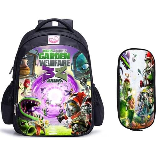 16 Inch Plants VS Zombie Children School Bags Orthopedic Backpack Kids School Boys Girls Mochila Infantil Catoon Bags