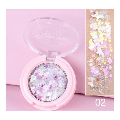 Cheapest Face Eye Highlight Powder Eyeshadow Palette Shining Sequins Pentagram Moon Diamond Fragment Eye Shadow BUTT666