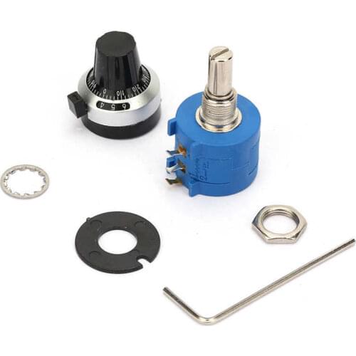 Touch Switch 3590S TO 2 TO 104L Wirewound Potentiometer 100K Ohm with 10 Turns Counting Dial Rotary Knob Switch Accessorie