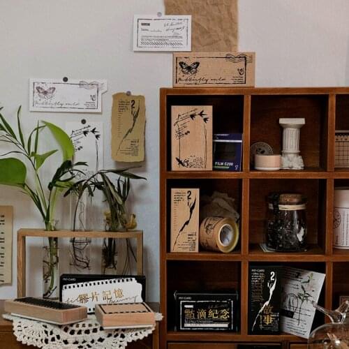 6PCS/LOT golden Age series stamp DIY wooden rubber stamps stationery scrapbooking standard stamp