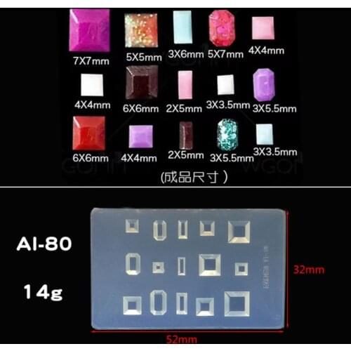 U90E DIY Nail Art Silicone Mold 3D Cat Rabbit Wing Square Resin Mold Jewelry Tools