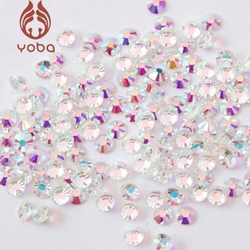 Mixed Sizes Transparent AB Non Hot Fix Rhinestone SS3-SS16 Glass Clear Flatback Glitter Rhinestone For Nail Art Decoration B0899