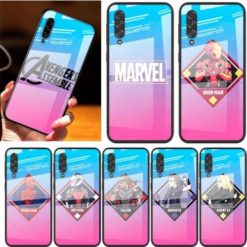 Avengers superhero For Samsung Note 20 10 9 8 Ultra Lite Plus 5G A70 A50 A40 A30 A20 A10 Tempered Glass Phone Case
