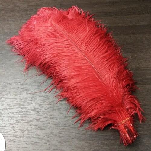 High Quantity 100pcs Beautiful Red Natural ostrich feathers 18-20inches/45-50cm DIY jewelry Christmas Halloween Decoration
