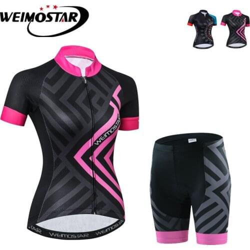 Weimostar New Women Cycling Jersey Set Ropa Ciclismo Breathable Bicycle Cycling Clothing Quick-Dry Bike Sportswear