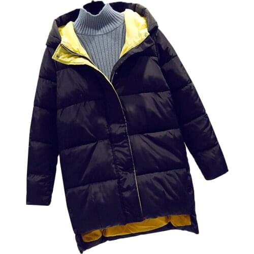 2021 Fashion Autumn Winter New Small Cotton Padded Jacket Women Korean Version Hooded Medium Length Coat East Gate Bread