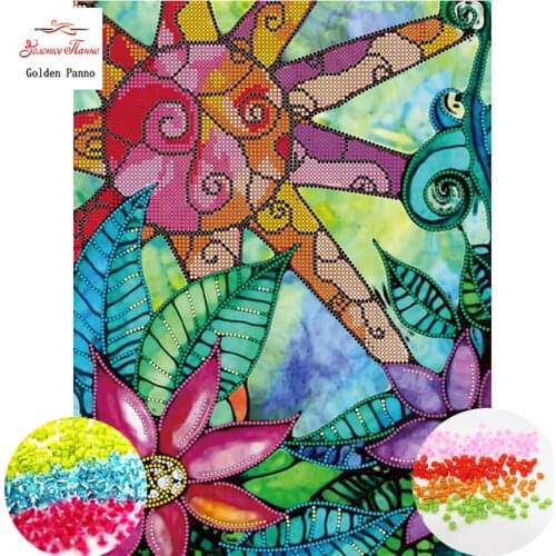 Golden Panno,beads,Needlework,DIY,bead Cross stitch ,Embroidery stitch,Precise Printed painting,sun Pattern 09