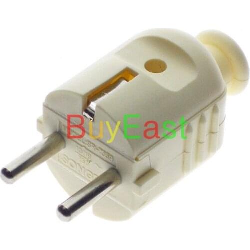 1 PCS Israel Schuko Germany France 2 PIN CEE 7/4 Standard DIY Rewireable Power Plug Ivory color 250V 16A