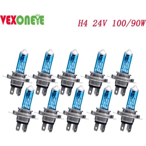 10pcs H4 24v 100/90w Super White Headlight High Bright Halogen Bulb High Power Car Headlight