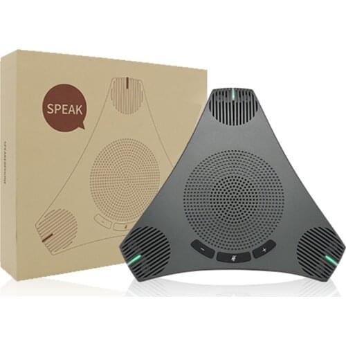 2pcs) Free-drive Omni-directional Microphone USB Plug and Play Video Conference Microphone with Speaker for Team Work