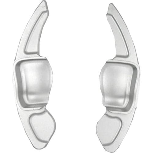 2pcs Steering wheel shift paddle for VW Tiguan Golf 6 MK5 MK6 Jetta GTI R20 R36 CC Scirocco Shifter Extension (Silver)