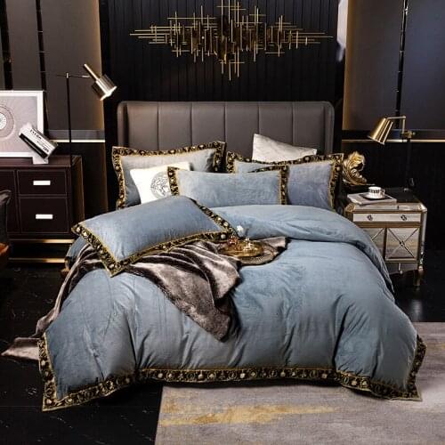 2020 Super Soft Velvet Bedding Sets Duvet Cover Flat Sheet Pillowcases 4pcs