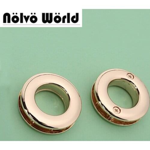 50pcs inner 17mm outside 33mm grommet gold eyelet DIY bags metal hardware round rivet eyelet with screws metal