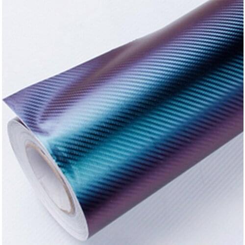 Car Colorful Stickers Film For Cars Carbon Fiber Body 3D Two Layer Vinyl Film 50cmx150cm Chameleon Car Wrap