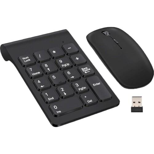 2.4G Numeric Keypad Wireless Financial Keypad With Mouse 18 Keys Number Pad Portable Silent Financial Accounting Keyboard