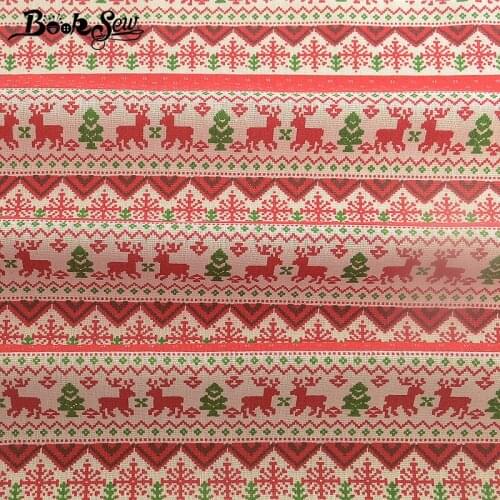 Booksew Christmas Fabric Red African Ankara Theme Cotton Linen Cloth Bag Curtain Tela Tissus Au Metre Patchwork Sewing Material