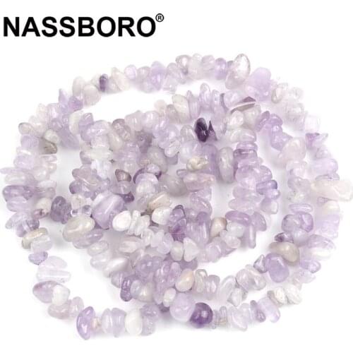 5~8mm Natural Light Purple Amethysts Quartz Crystal Gem Stone Beads Irregular Gravel Chip Beads Healing Crystal Diy 84cm/Strand