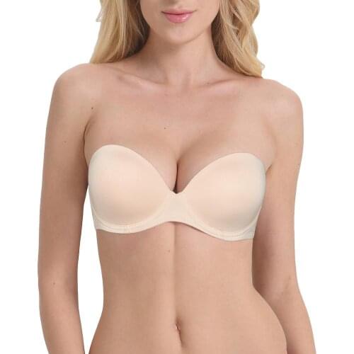 Vgplay Strapless Bra Solid Push Up Women Lingerie Multiway Transparent Straps Bralette Strength Non-slip Bra For Women Plus Size