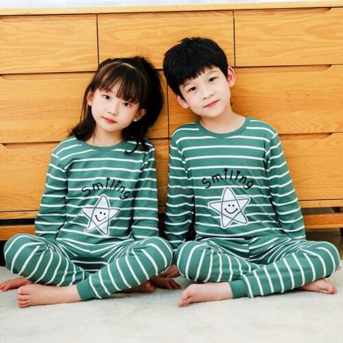 Children Pajamas Set Long Sleeve Cartoon Kids Sleepwear Baby Girl Clothes Sleep Suits Autumn Cotton Pyjamas Kids Boys Nightwear