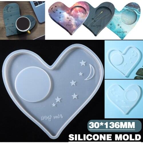 DIY Resin Epoxy Mold Heart Shaped Star Candle Holder Coaster Silicone Molds DIY Hand Crafts 130*136mm