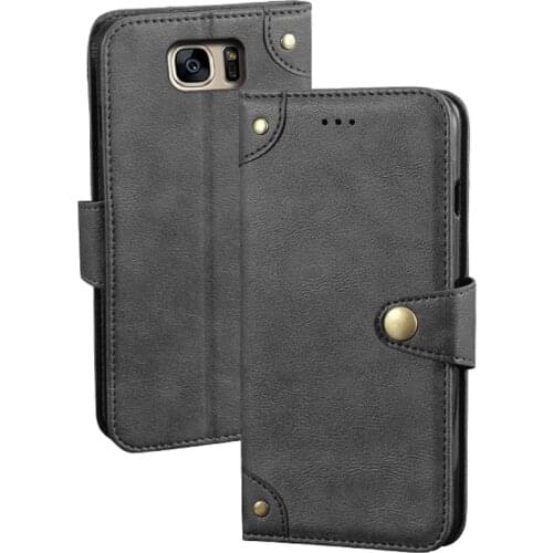 For Samsung Galaxy S7 Case 5.1" Retro Magnetic Flip Wallet Leather Case For Samsung S7 SM-G930F Cover Unique Metal Buckle Design