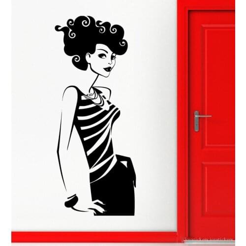 Hot Sexy Girl Wall Sticker Vinyl Decal Removable Beautiful Women Art Mural Living Room Wall Tattoo Monochrome Wallpapers joy1096