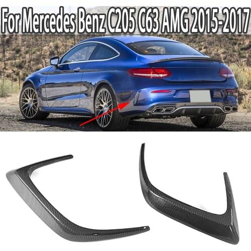 K-Car Carbon Fiber Rear Bumper Splitters Spoiler Flip Fins For Mercedes Benz C Class C205 C63 AMG Coupe 2 Door 2015 2016 2017