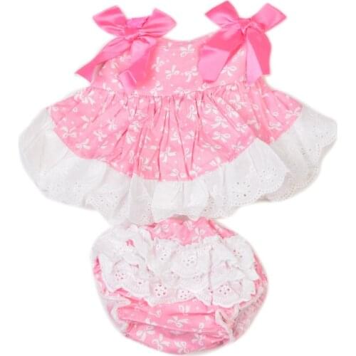 KEIUMI Lovely Babies Clothes For Baby Girl Suit For 22-23 Inch Reborn Baby Doll Accessories Blue and Pink Dress Can Be Choose