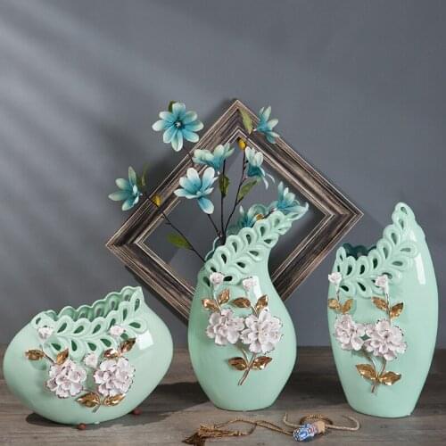 Ceramic Vase Living Room Dining Table Tv Cabinet Decoration Dry Flower Arrangement Creative Gift Home Soft Decoration