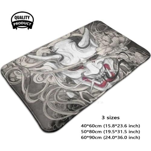 Saga 96 2 Door Mat Foot Pad Home Rug Oni Demon Japan Japanese Anime Hannya Blue Mecha Darling In The Franxx Devil Hannya Tattoo