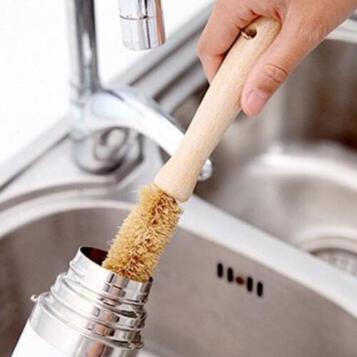 2021 New Plant Based Cleaning Brush Set,Bamboo Kitchen Scrub Brush Set of 4 Clean Tablewa