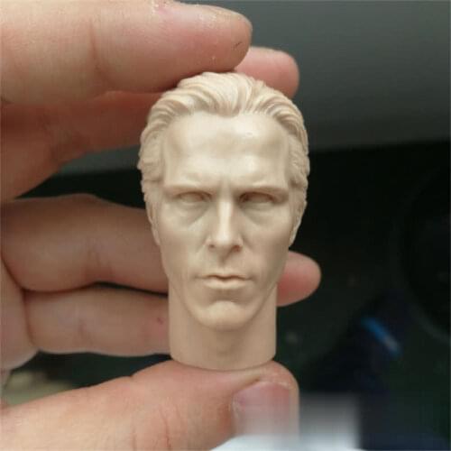 Unpainted 1/6 Scale Christian Belwayne Head Sculpt Model Head Action Figure Dolls For Hot Toys Figure Body