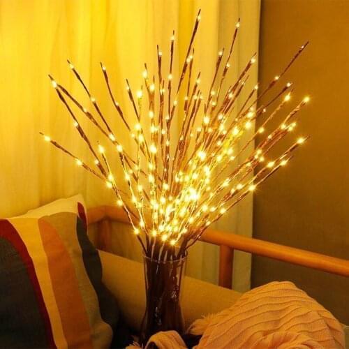 20 Bulbs Night lights The Light Garden Floral LED Willow Branch Lamp Battery-Operated For Home Christmas Party Garden Decoration