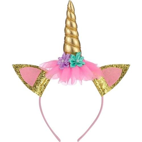 New Infant Girls Cute Colorful Sequin Bright Crown Unicorn Headbands Children Sweet Hair Band Headwear Headband Kid Fashion Hair
