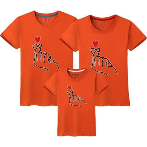 Family matching clothes mother father daughter son kids baby T-shirt Parent-child Red Letter Print T-shirt Short Sleeve Tops