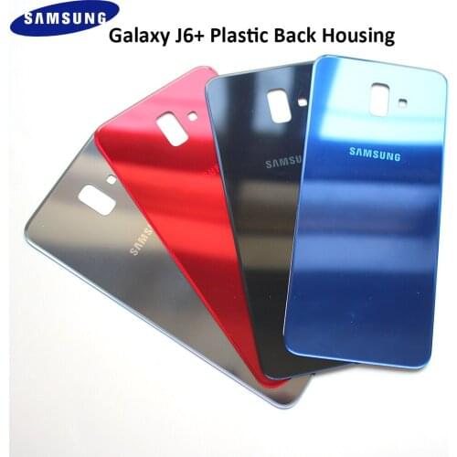 Original Samsung J6+ J6 Plus Back Housing Battery Cover Replacement For Galaxy J6+ J6 Plus Repair Part Rear Door Panel Case