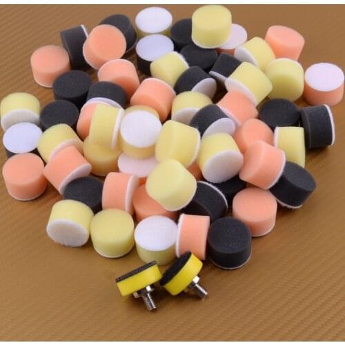 DWCX 2pcs 1" 25mm M6 Backer Plate & 60pcs Mixed Sponge Buffing Polishing Pads Fit For Car Polisher
