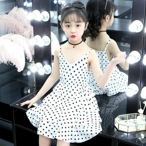 Girls Dresses Summer Clothes For Girls Teenage Dot Sling Party Princess Dress For Girls 4 6 8 9 10 11 12 Year Kids Girls Clothes