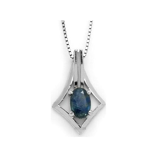 CoLife Jewelry 100% Real Sapphire Pendant 4mm*6mm Mid-night Blue Sapphire Necklace Pendant 925 Silver Sapphire Jewelry